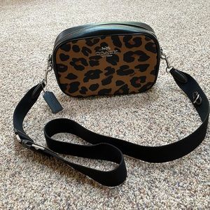 Coach leopard print purse for sale.